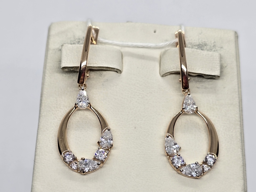 СКМИ585 СЕРЬГИ С КАМНЯМИ (Au 585)