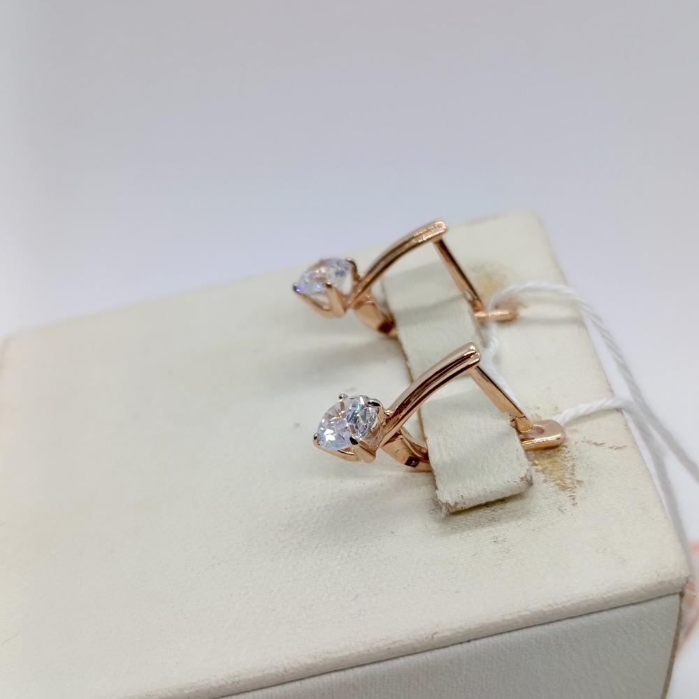 СКМ585 СЕРЬГИ С КАМНЕМ (Au 585)