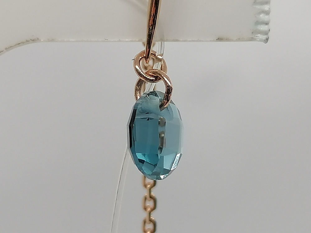 728527 СЕРЬГИ ПРОДЕВКИ с камнем (Au 585)