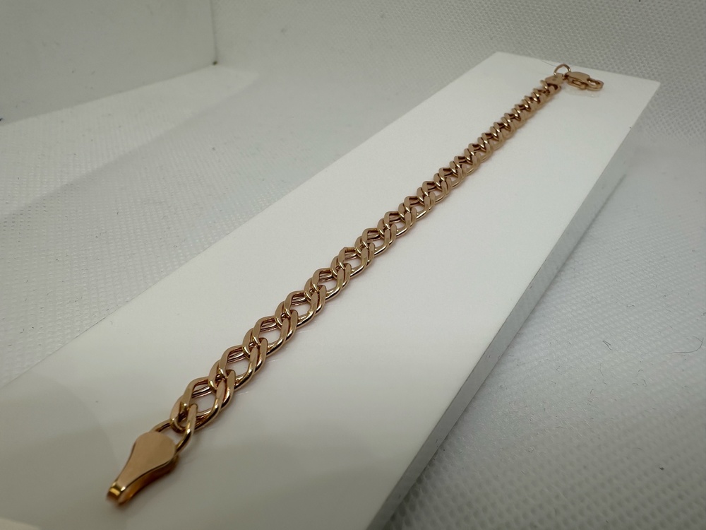 БРАСЛЕТ ПУСТОТЕЛЫЙ Ромб двойной (Au 585)