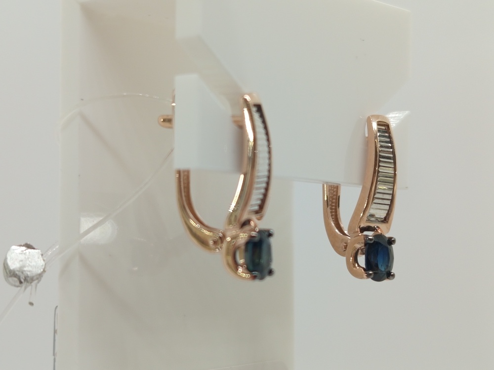 СЕРЬГИ САПФИР (Au 585)