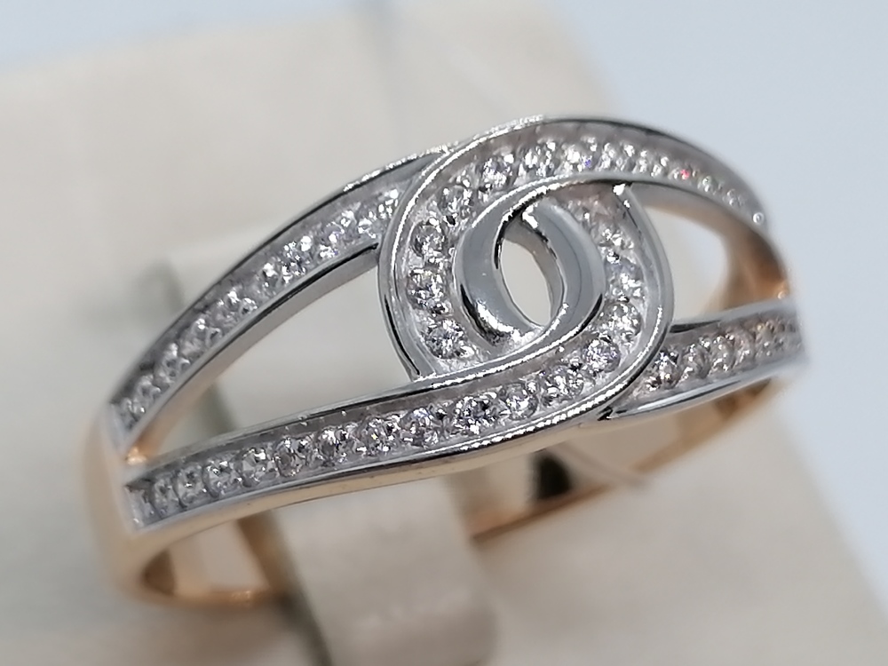 КОЛЬЦО С КАМНЯМИ (Au 585)