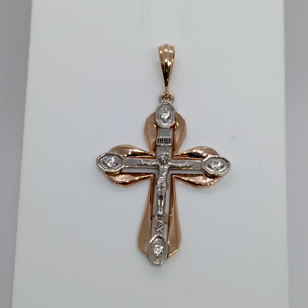ПОДВЕСКА КРЕСТ с камнями (Au 585)