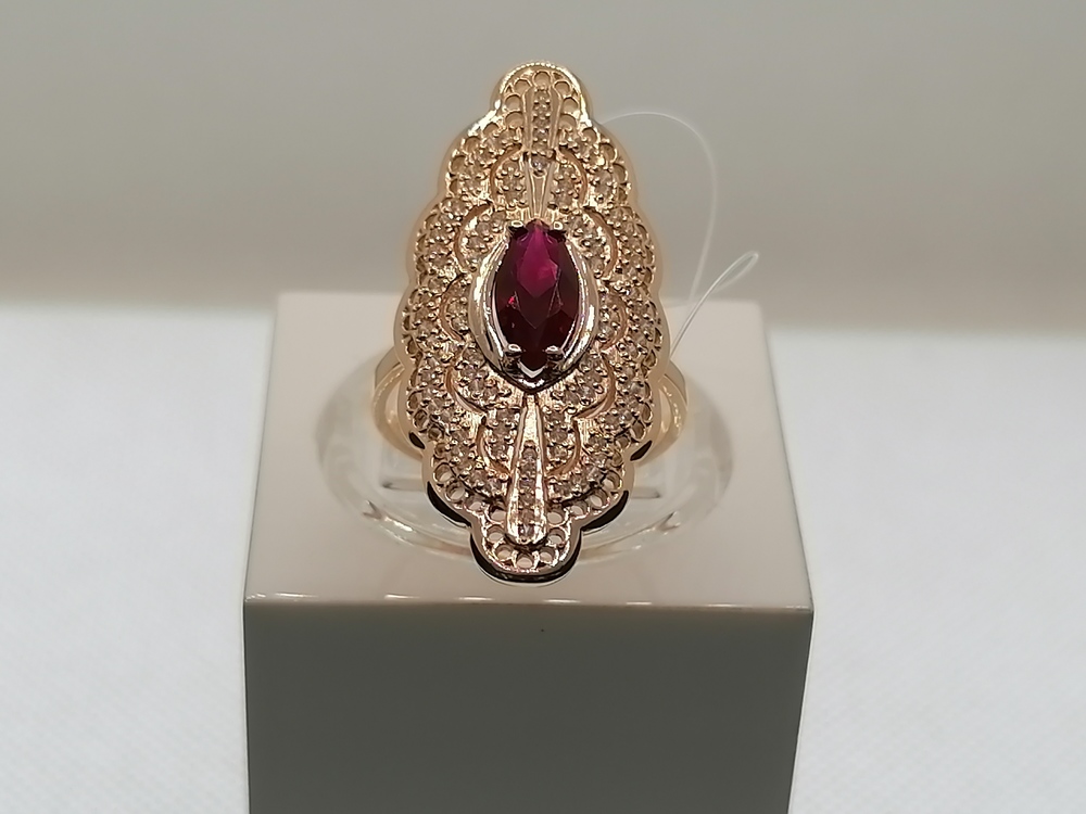 КОЛЬЦО С КАМНЯМИ (Au 585)