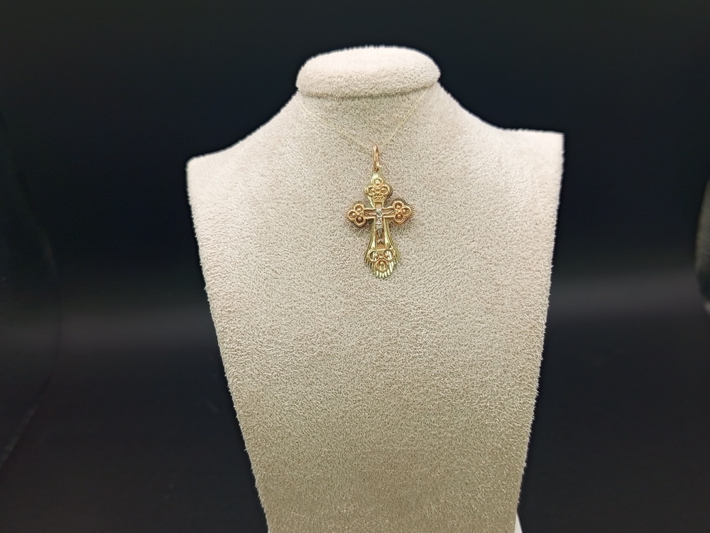 ПОДВЕСКА КРЕСТ без камня (Au 585)