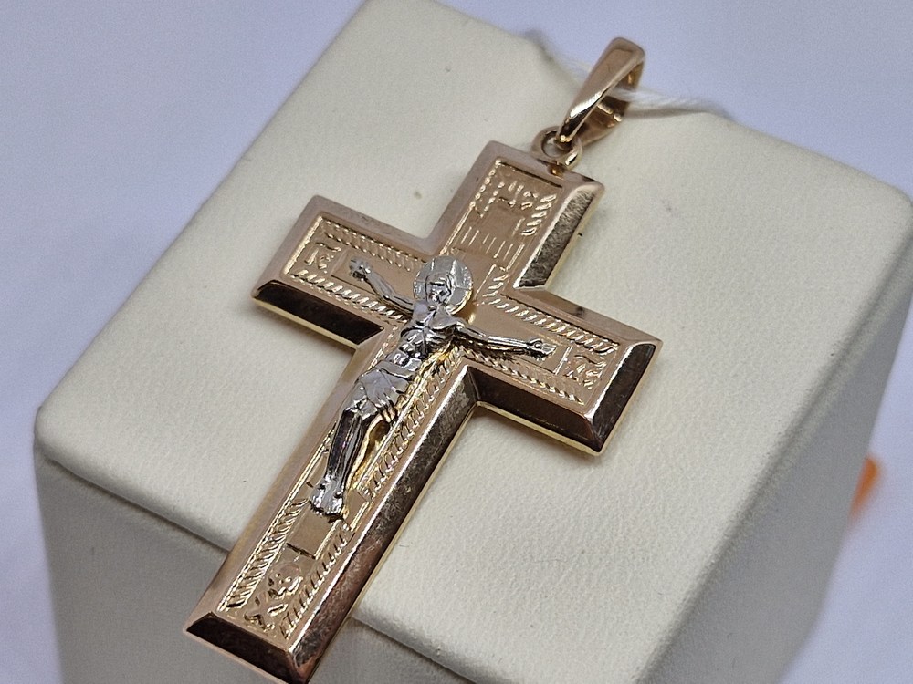 ПОДКБК585 ПОДВЕСКА КРЕСТ БЕЗ КАМНЯ (Au 585)