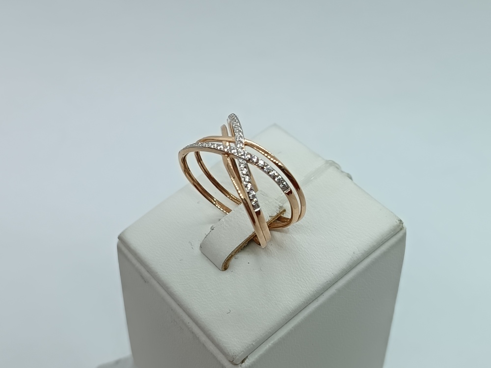 КОЛЬЦО С КАМНЯМИ (Au 585)