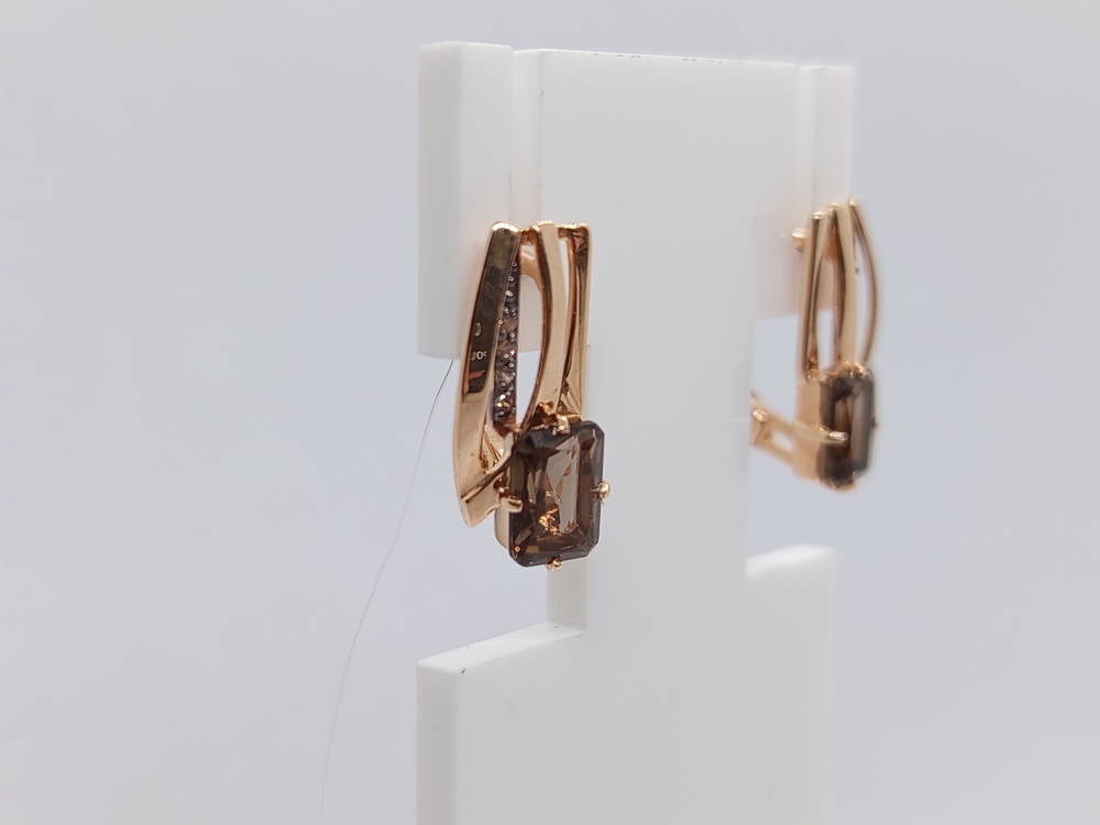 СЕРЬГИ РАУХ ТОПАЗ с камнями (Au 585)