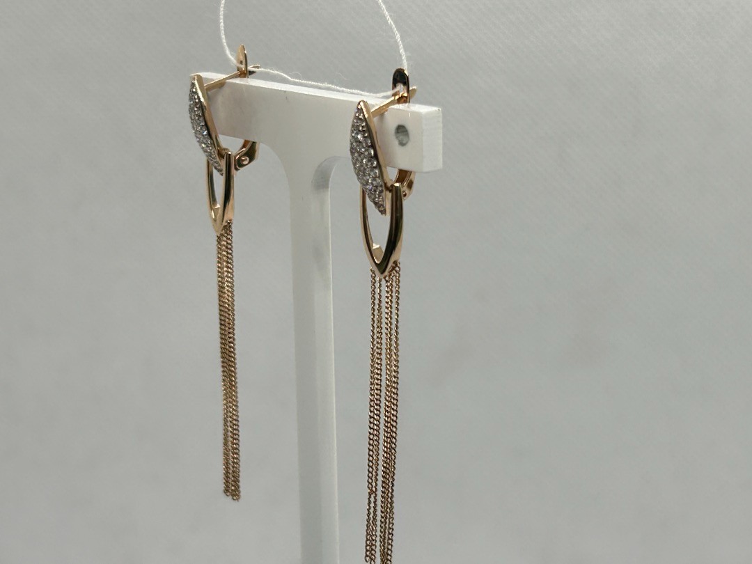 СКМИ375 СЕРЬГИ С КАМНЯМИ (Au 375)