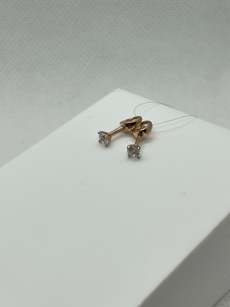 СЕРЬГИ ПУСЕТЫ с камнем (Au 585)