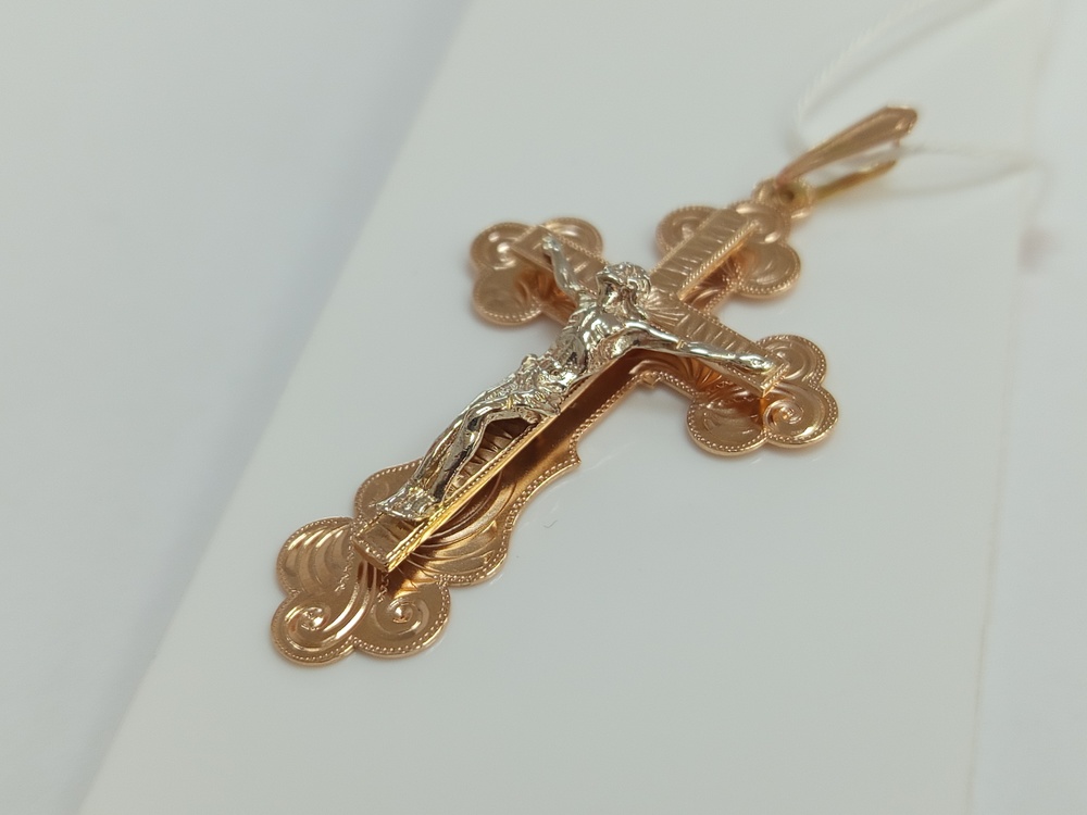 ПОДКБК585 ПОДВЕСКА КРЕСТ БЕЗ КАМНЯ (Au 585)