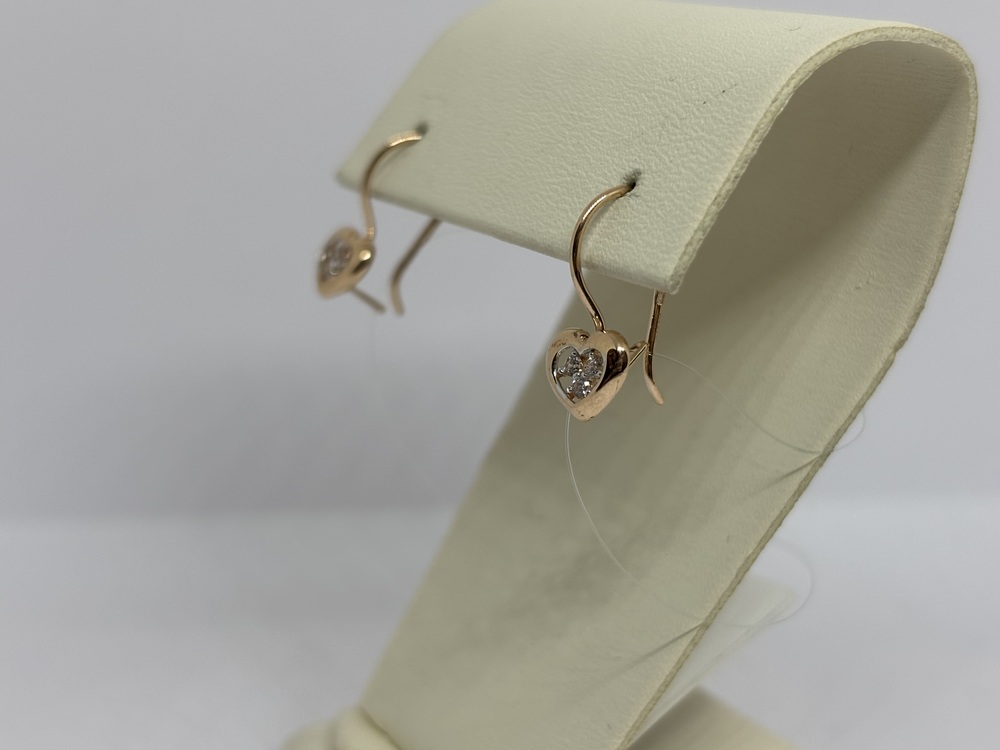 01-217369 СЕРЬГИ ПЕТЕЛЬКА с камнями (Au 585)