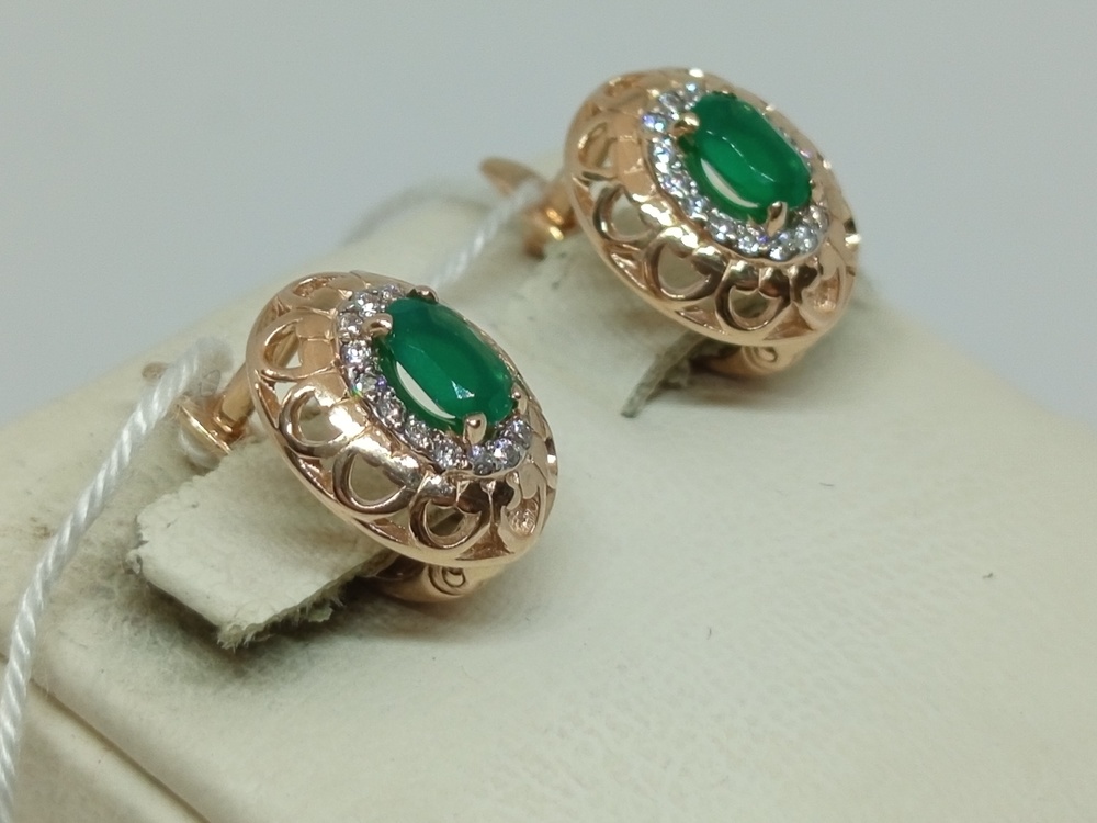 СКМИ585 СЕРЬГИ С КАМНЯМИ (Au 585)