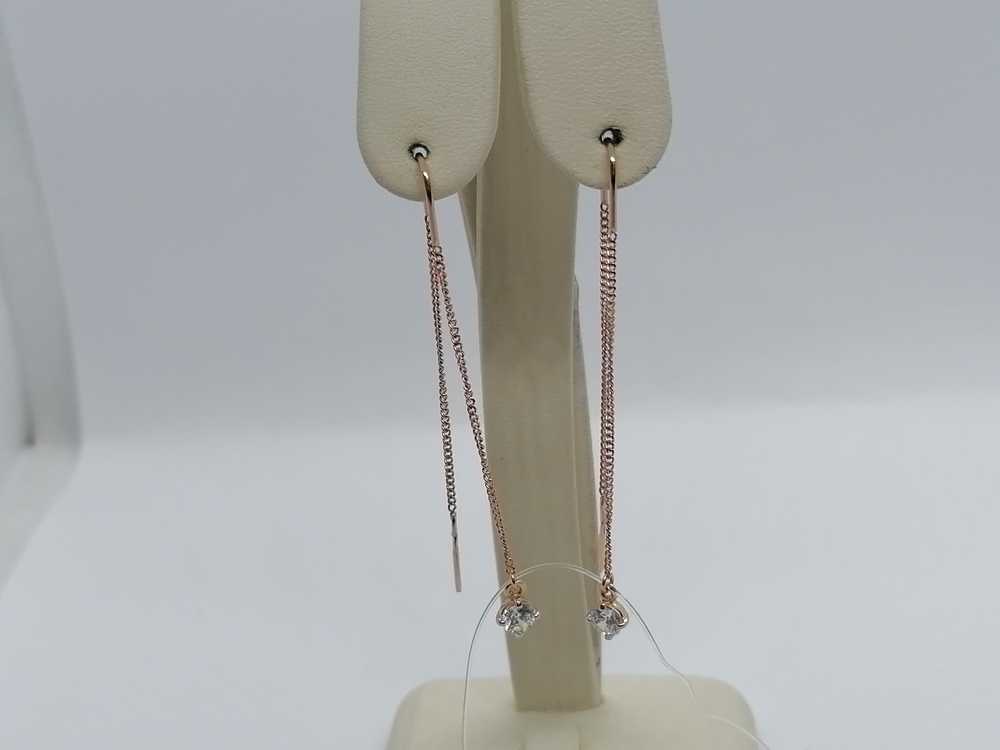 02-8323 СЕРЬГИ ПРОДЕВКИ с камнем (Au 585)