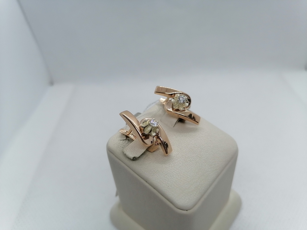 20754 СЕРЬГИ С КАМНЕМ (Au 585)