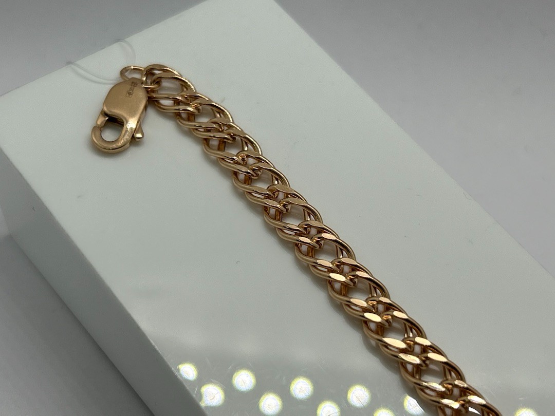 БРАСЛЕТ ПУСТОТЕЛЫЙ Ромб двойной (Au 585)