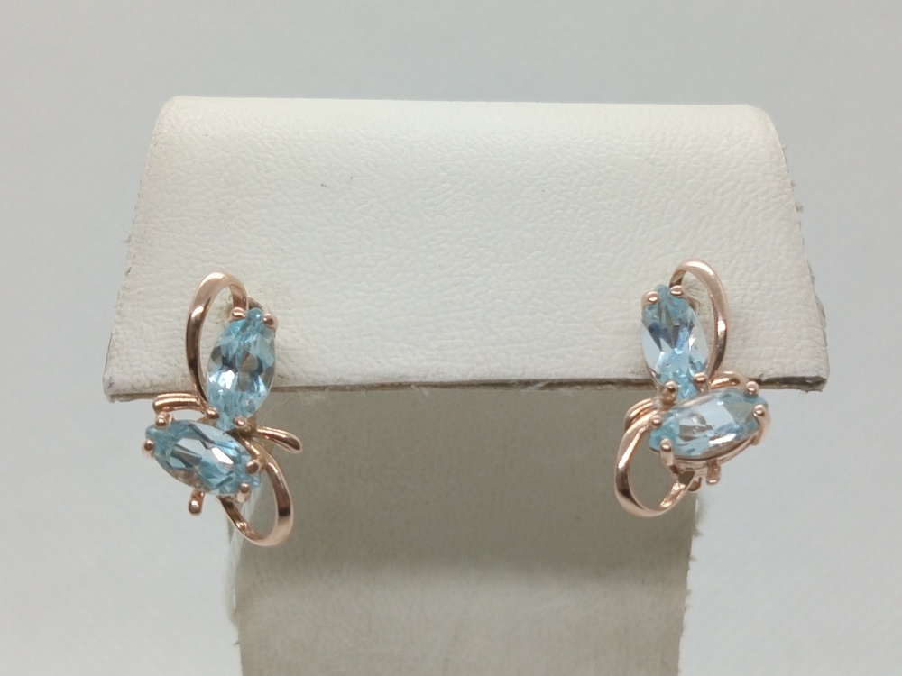 СКМИ585 СЕРЬГИ С КАМНЯМИ (Au 585)