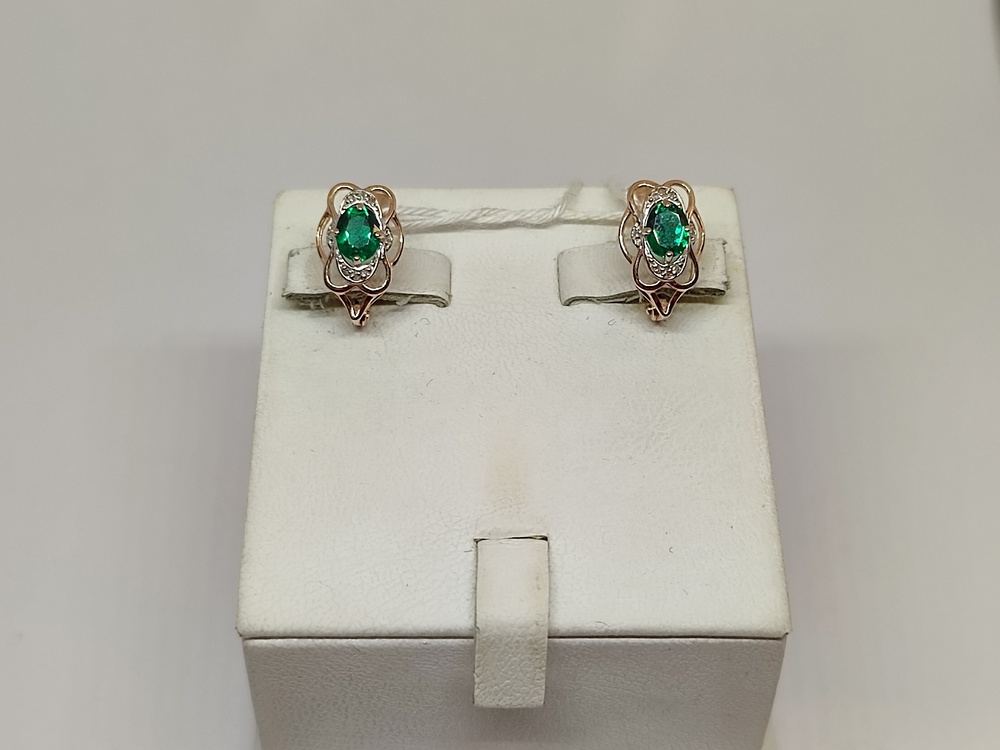 СКМИ585 СЕРЬГИ С КАМНЯМИ (Au 585)