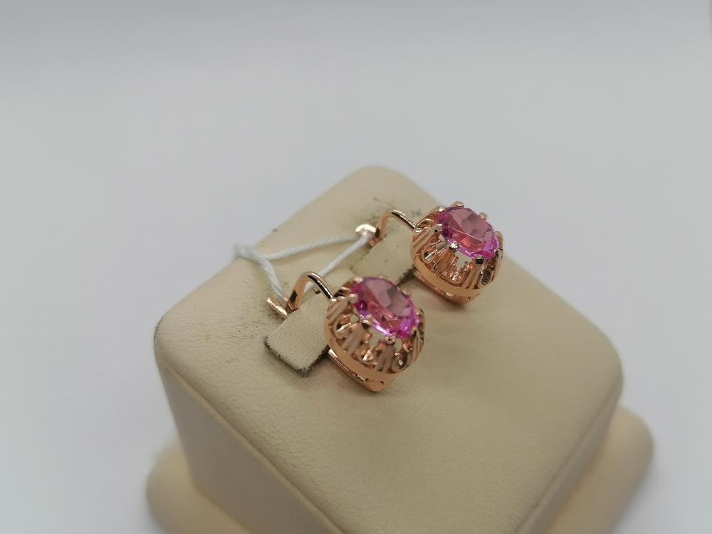 СКМ583 СЕРЬГИ С КАМНЕМ (Au 583)