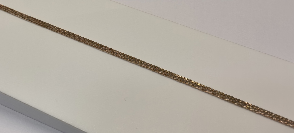 БРАСЛЕТ ПУСТОТЕЛЫЙ Ромб двойной Au 585