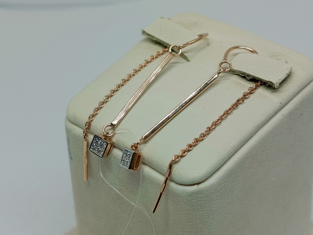 СЕРЬГИ ПРОДЕВКИ с камнями (Au 585)