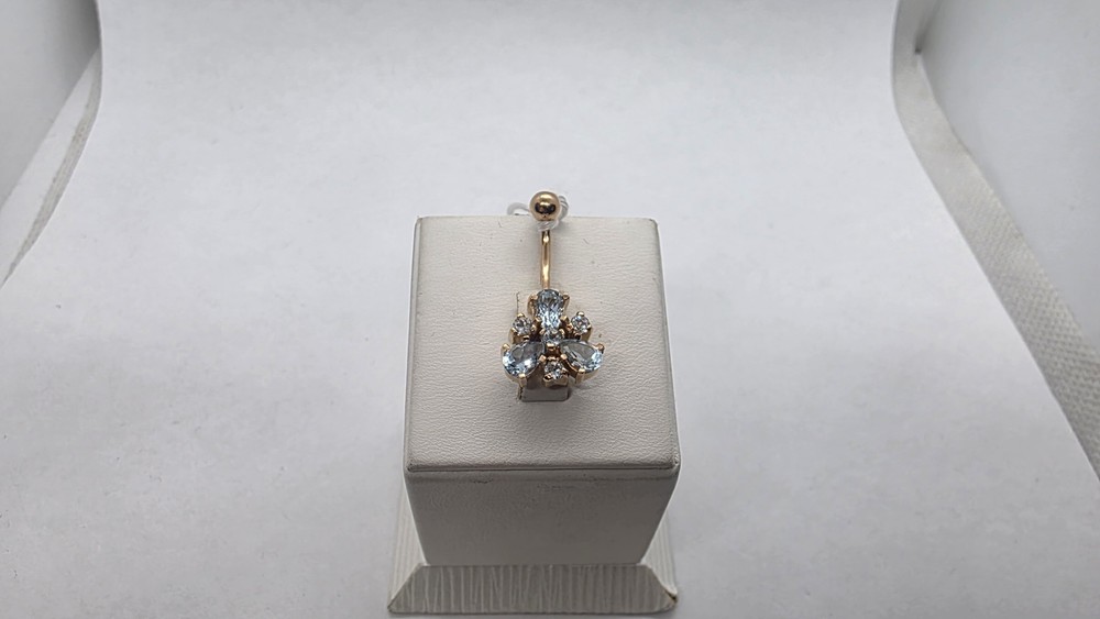 ПИРСИНГ В ПУПОК с камнями (Au 585)