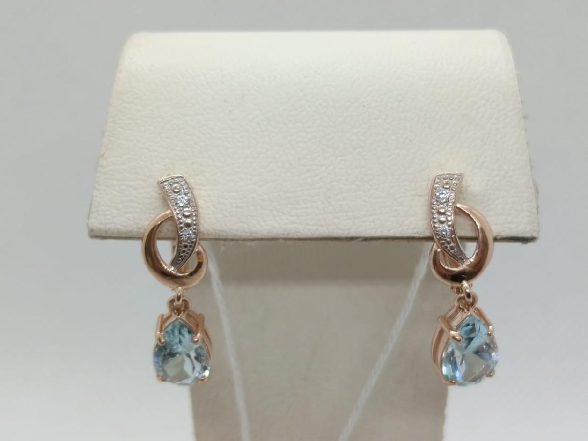 СКМИ585 СЕРЬГИ С КАМНЯМИ (Au 585)