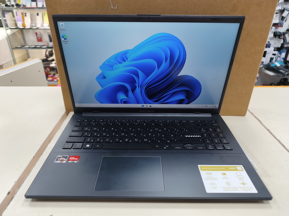 Ноутбук ASUS Vivobook Go 15 E1504FA-BQ533; Ryzen 5 7520U, AMD Radeon (TM) Graphics, 16 Гб, 512 GB, Н
