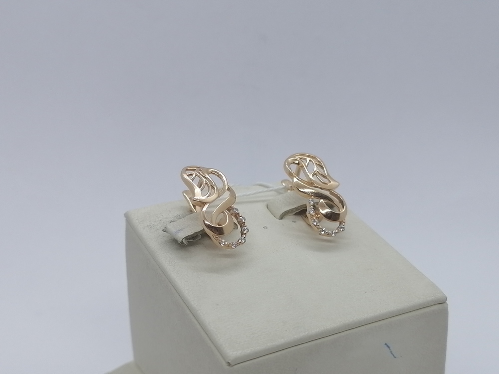 СКМИ585 СЕРЬГИ С КАМНЯМИ (Au 585)