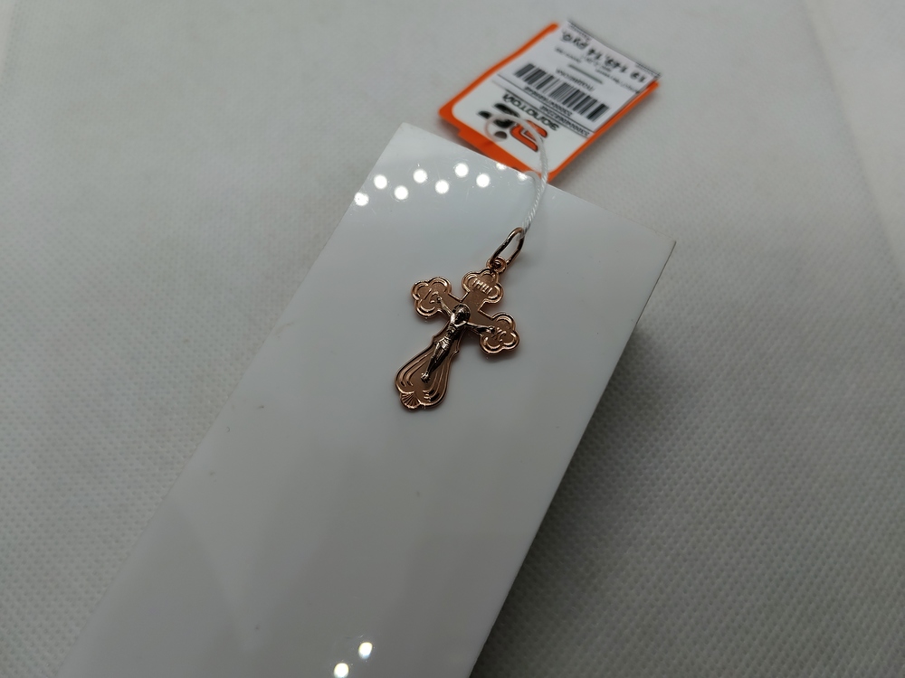 ПОДВЕСКА КРЕСТ БЕЗ КАМНЯ (Au 585)