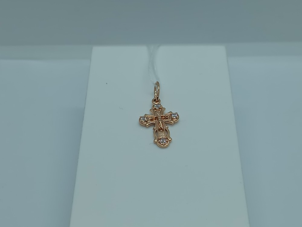 ПОДВЕСКА КРЕСТ С КАМНЯМИ (Au 585)