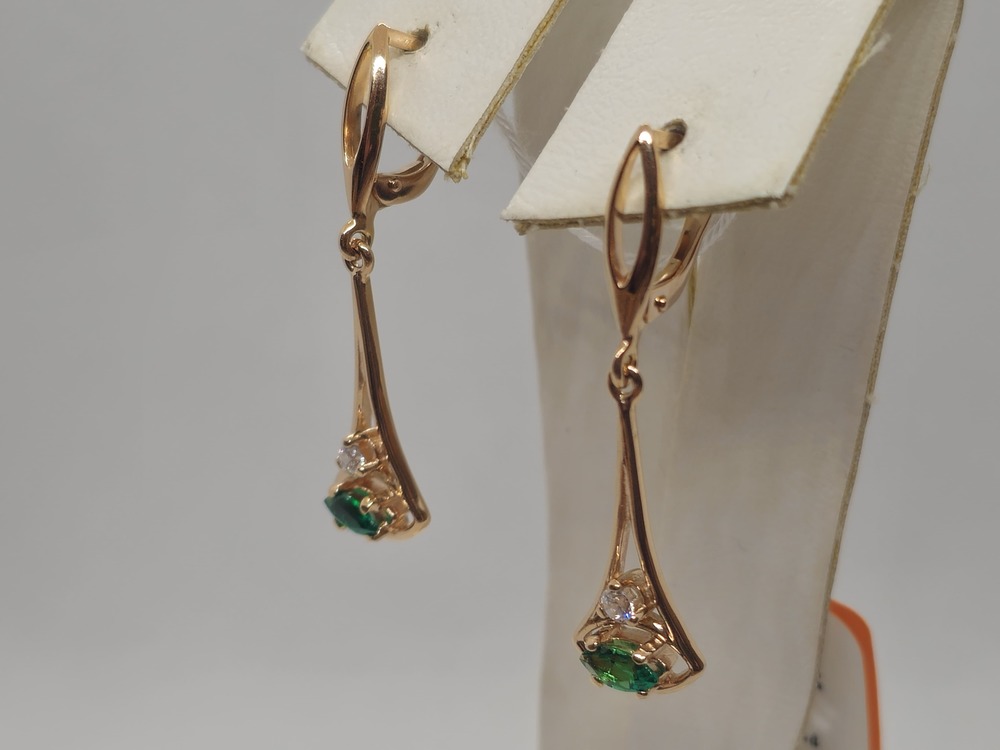 СКМИ585 СЕРЬГИ С КАМНЯМИ (Au 585)