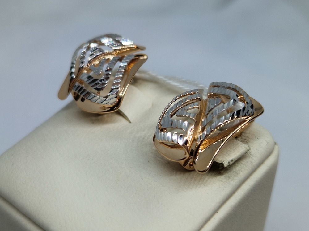 СБКМ585 СЕРЬГИ БЕЗ КАМНЯ (Au 585)