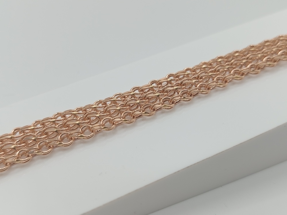 БРАСЛЕТ ПУСТОТЕЛЫЙ Бисмарк тройной (Au 585)