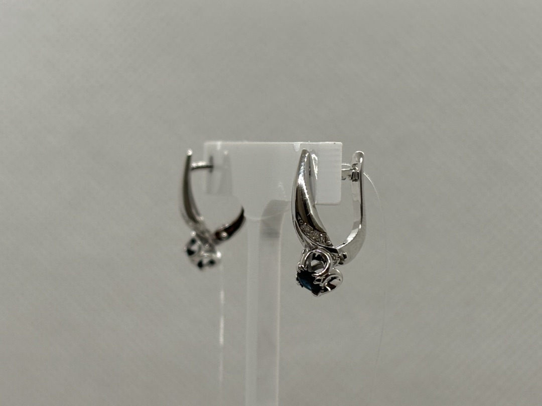 СЕРЬГИ Бриллиант, сапфир (Au 585)