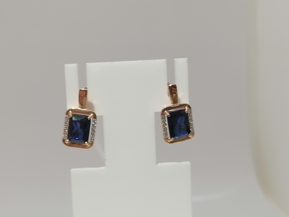 СЕРЬГИ САПФИР г.т. (Au 585)