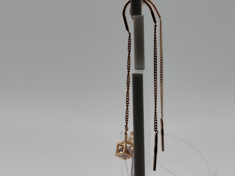 СЕРЬГИ ПРОДЕВКИ с камнем (Au 585)