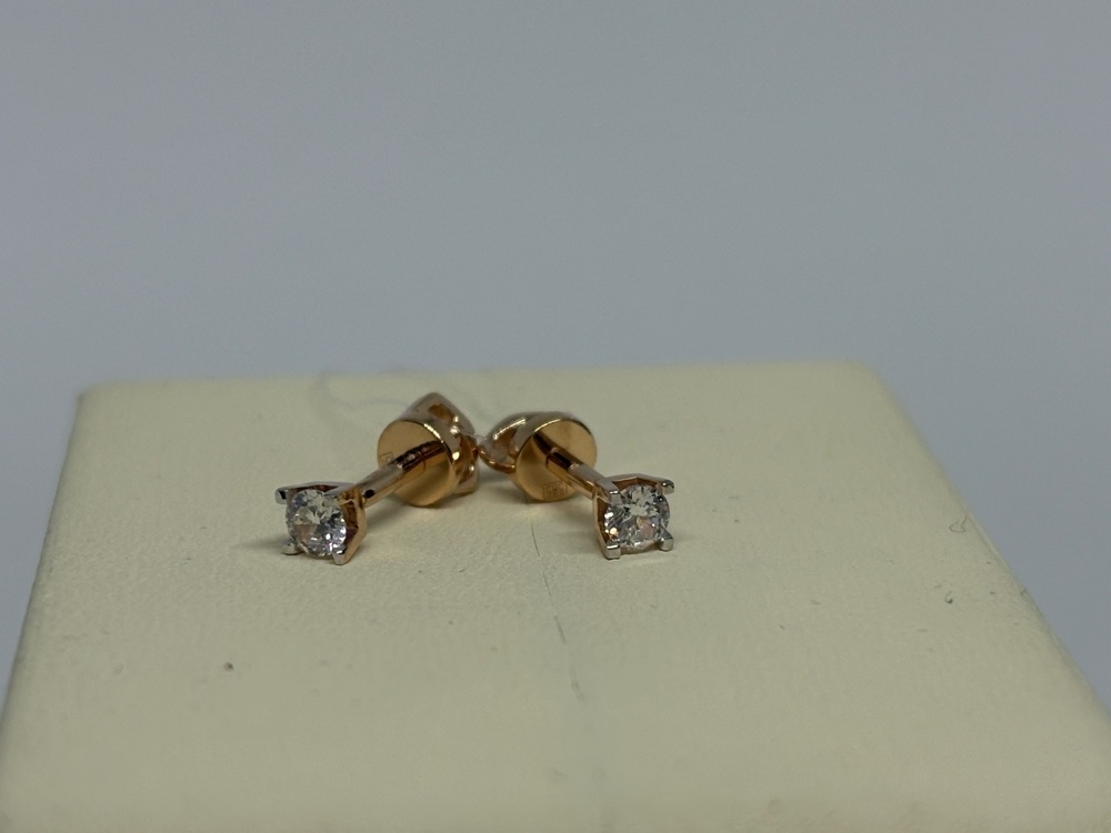 СЕРЬГИ ПУСЕТЫ с камнем (Au 585)