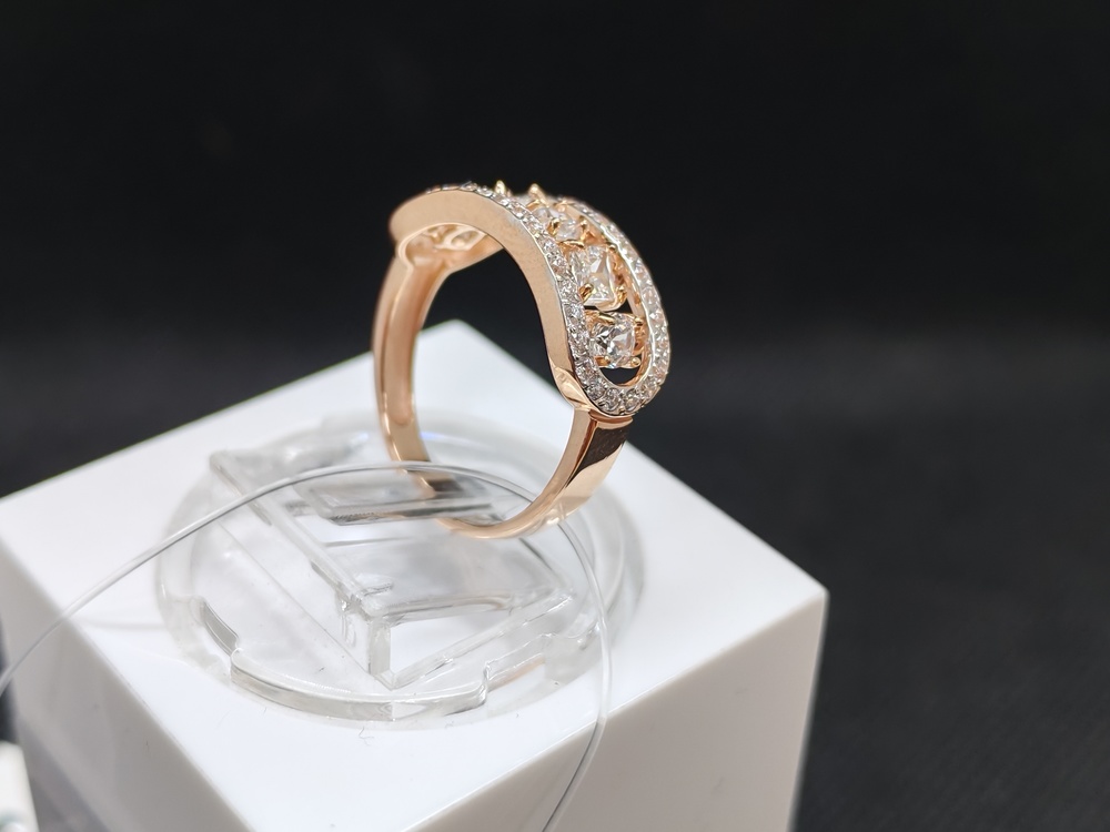 КОЛЬЦО С КАМНЯМИ (Au 585)