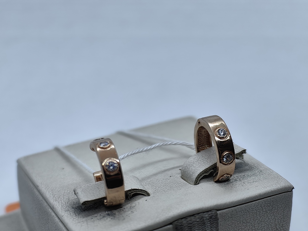 СКМИ585 СЕРЬГИ С КАМНЯМИ (Au 585)