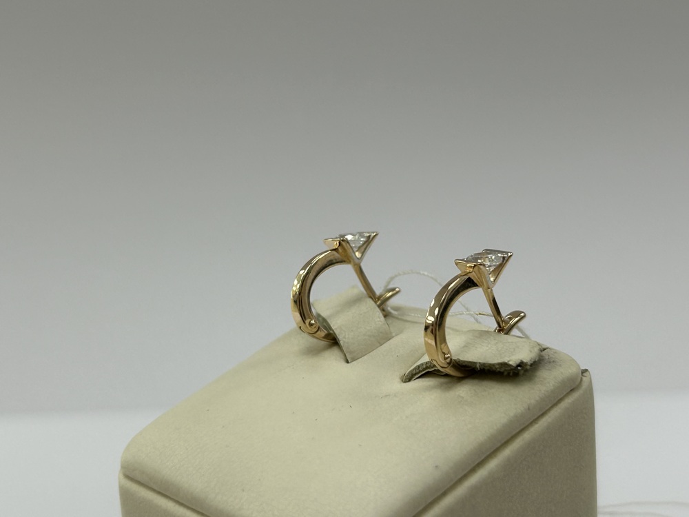 СКМ585 СЕРЬГИ С КАМНЕМ (Au 585)