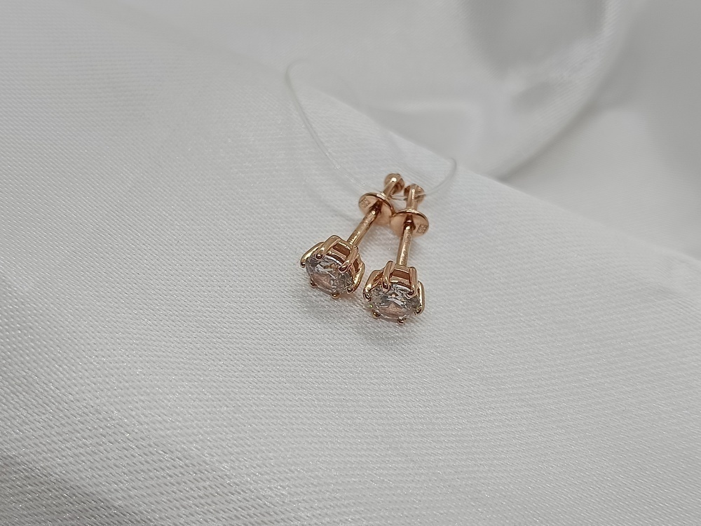 СЕРЬГИ ПУСЕТЫ с камнем (Au 585)