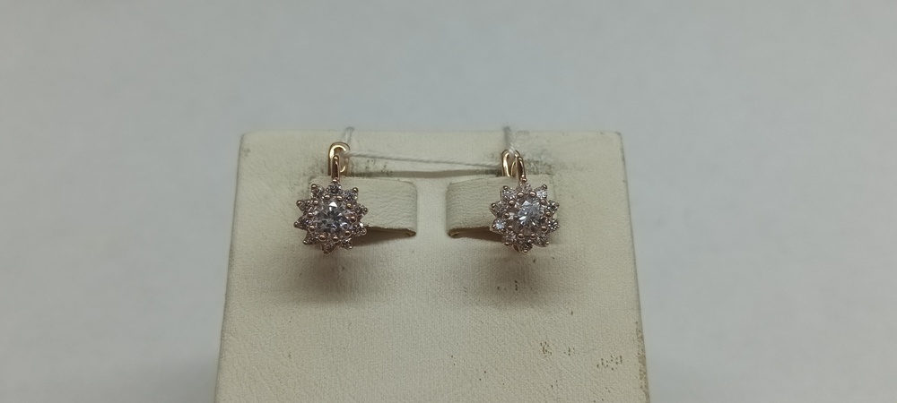 СКМИ585 СЕРЬГИ С КАМНЯМИ (Au 585)