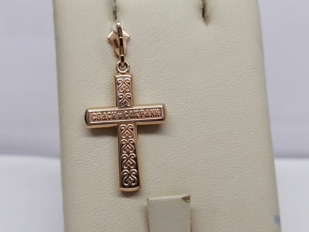 ПОДКБК585 ПОДВЕСКА КРЕСТ БЕЗ КАМНЯ (Au 585)