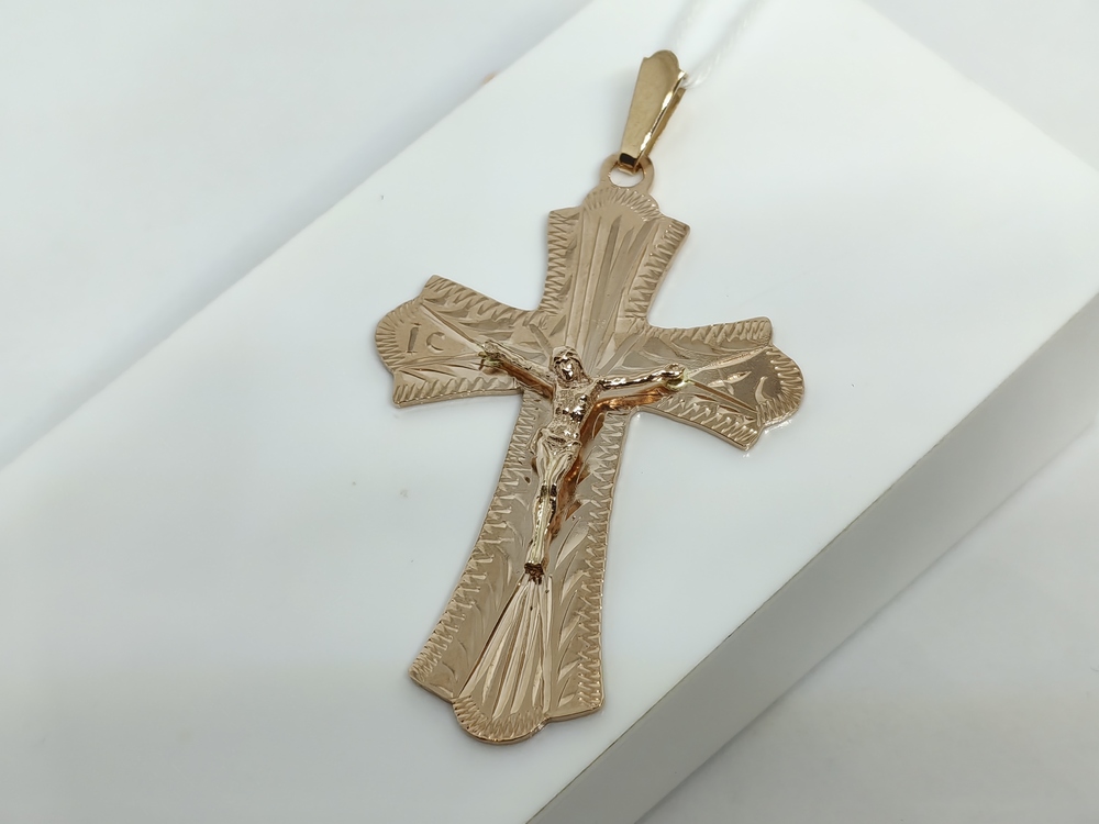 ПОДВЕСКА КРЕСТ БЕЗ КАМНЯ (Au 585)