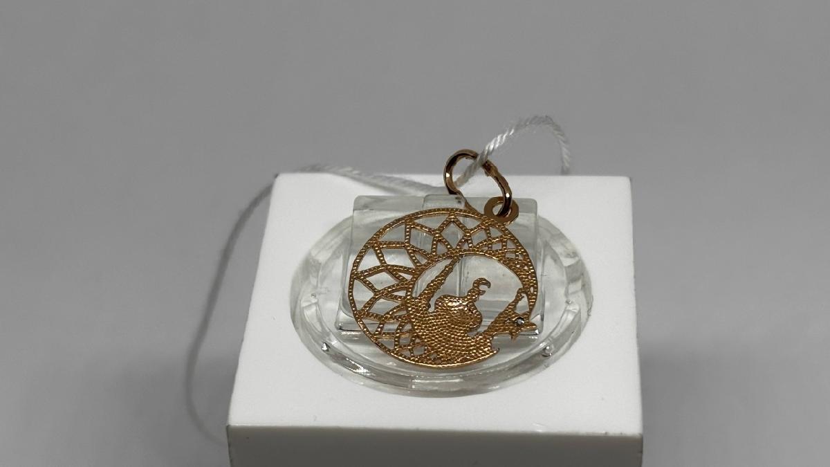 ПОДПКМ585 ПОДВЕСКА ПОЛУМЕСЯЦ С КАМНЕМ (Au 585)