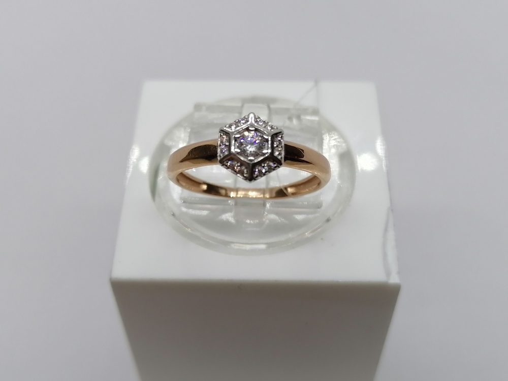 КОЛЬЦО С КАМНЯМИ (Au 585)