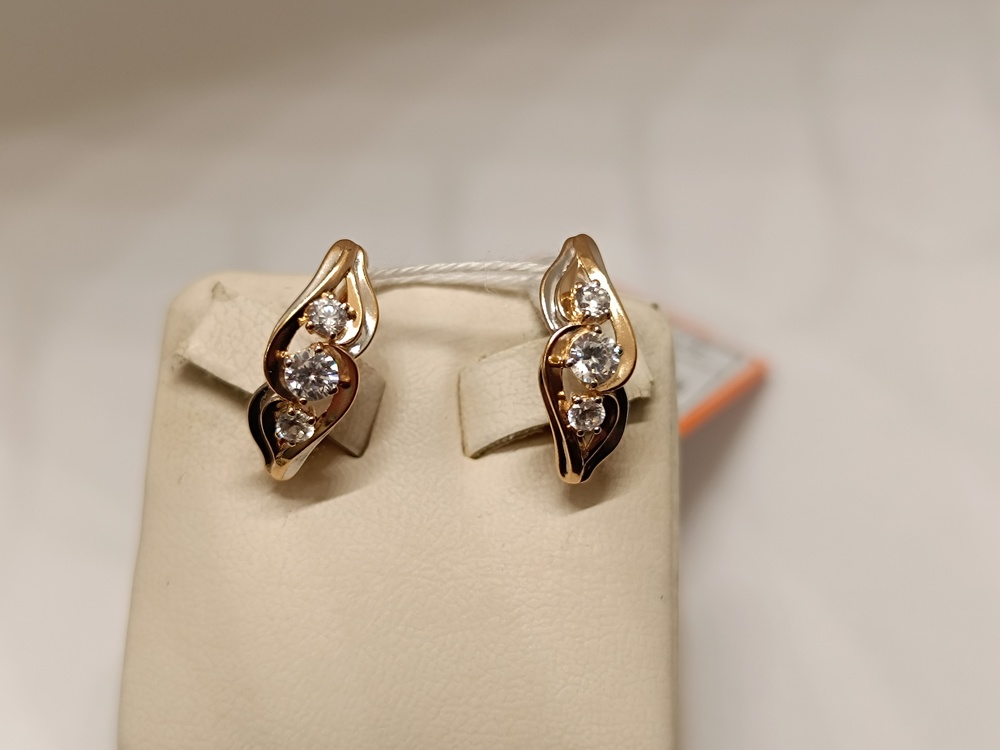 СКМИ585 СЕРЬГИ С КАМНЯМИ (Au 585)