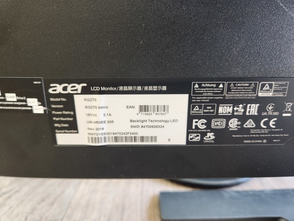 Монитор Acer RG270bmiix