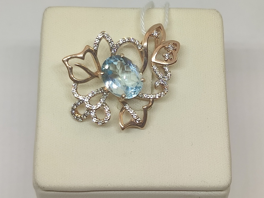 ПОДКМИ585 ПОДВЕСКА С КАМНЯМИ (Au 585)